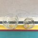 Pair Old Glass Vase Moulded Gold Decor AMORA - Vintage Geometric Design