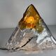 Mazzega Nason Murano orange pyramid lamp 1970 vintage Italy