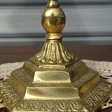 7-branch chandelier, in gilded brass, signed Wainberg.