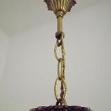 Vintage french bronze 5 light chandelier with leaf detail 3936