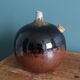Fig-shaped oil lamp, stoneware soliflore, signed ceramic.