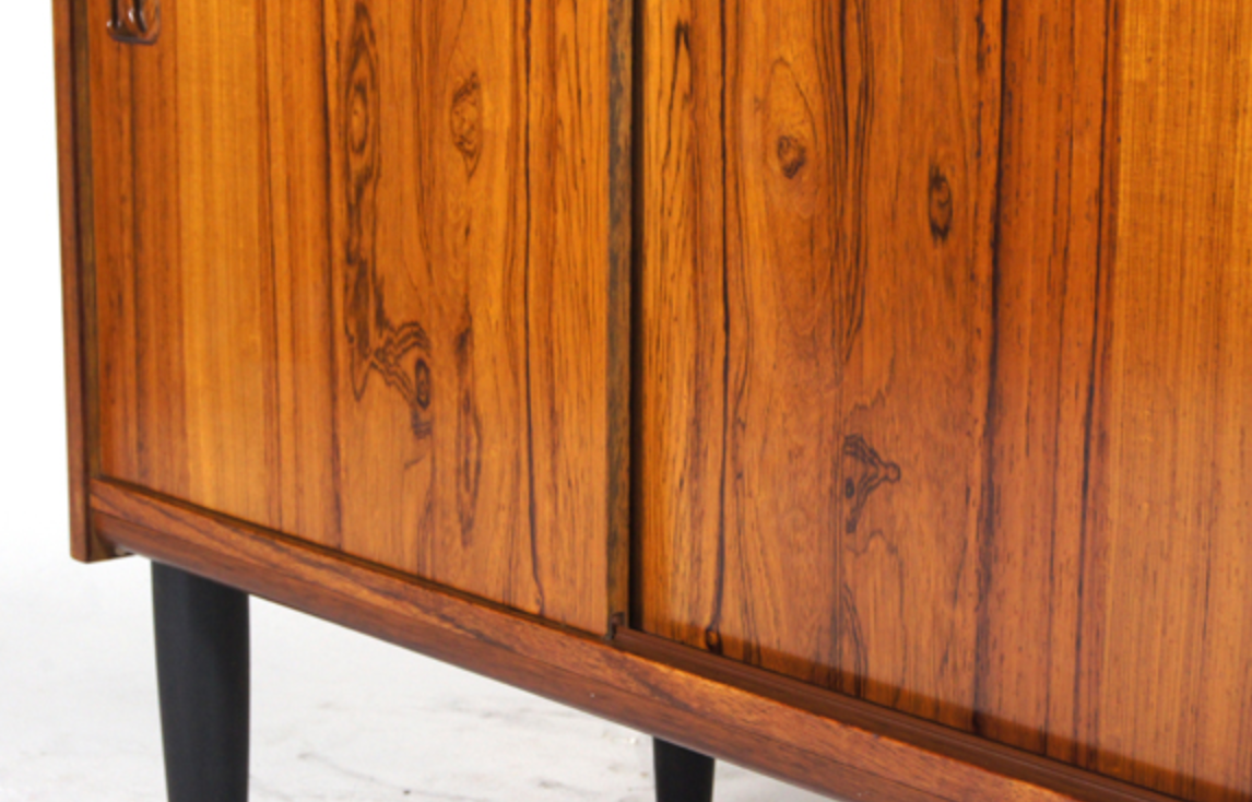 Vintage Danish retro hi-fi furniture in rosewood