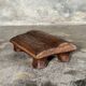 Small stool, footrest in organic blond teak monoxyle wabi-sabi L22