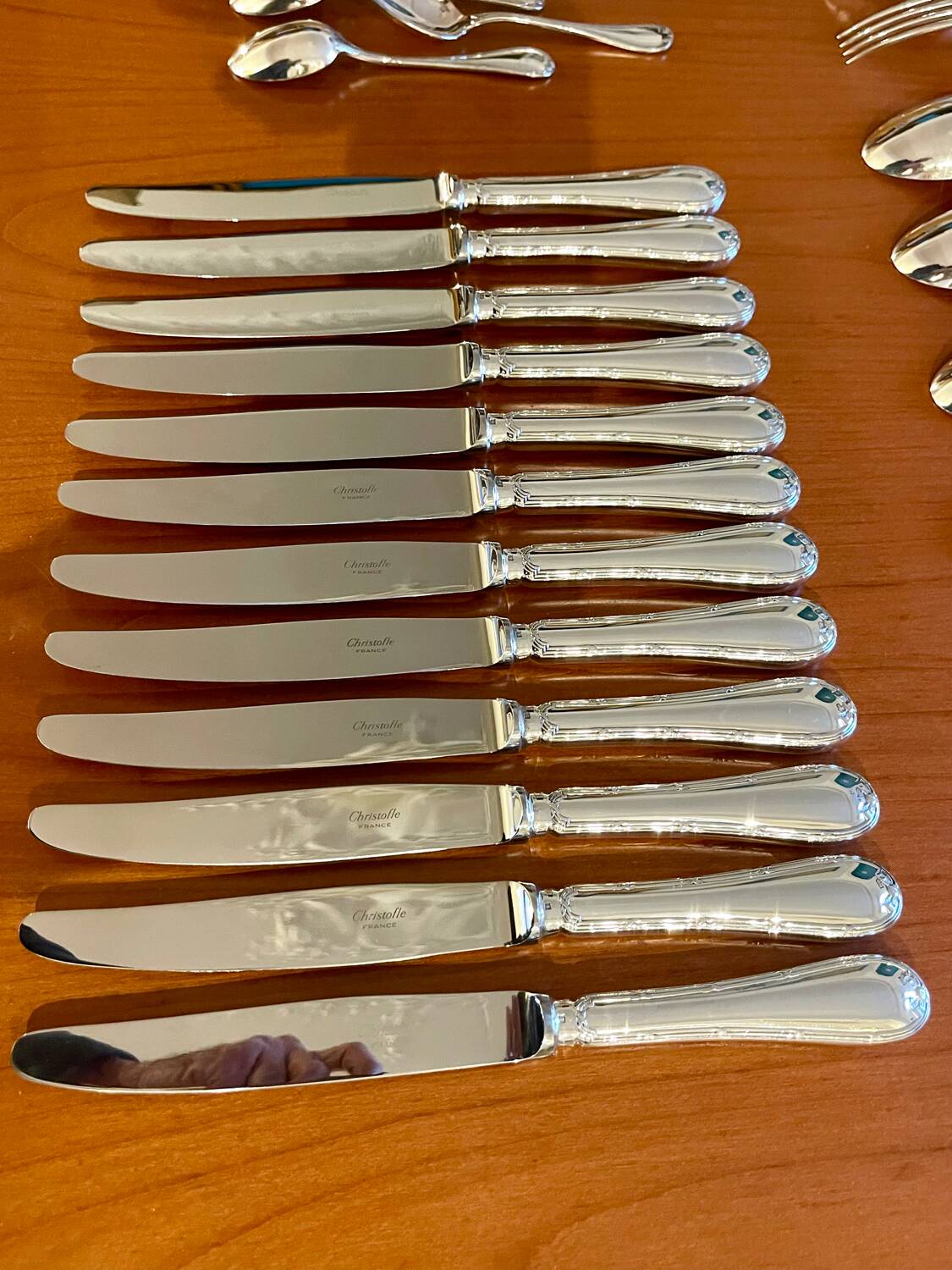 Christofle 48-piece flatware ribbon set, near mint condition