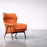 Vintage Mid-Century Elm Wing Master Chair by Thorbjörn Afdal for Bruksbo