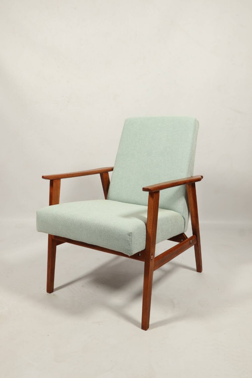Vintage fauteuil rétro style blue bébé 1970 milieu de siècle modern design fauteuil de salon rénové