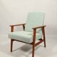 Vintage fauteuil rétro style blue bébé 1970 milieu de siècle modern design fauteuil de salon rénové