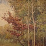 Italian painting landscape signed and dated from the 20th century