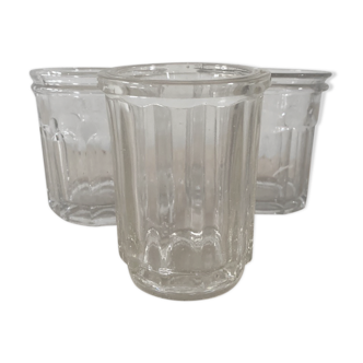 Set of 3 old jam jars