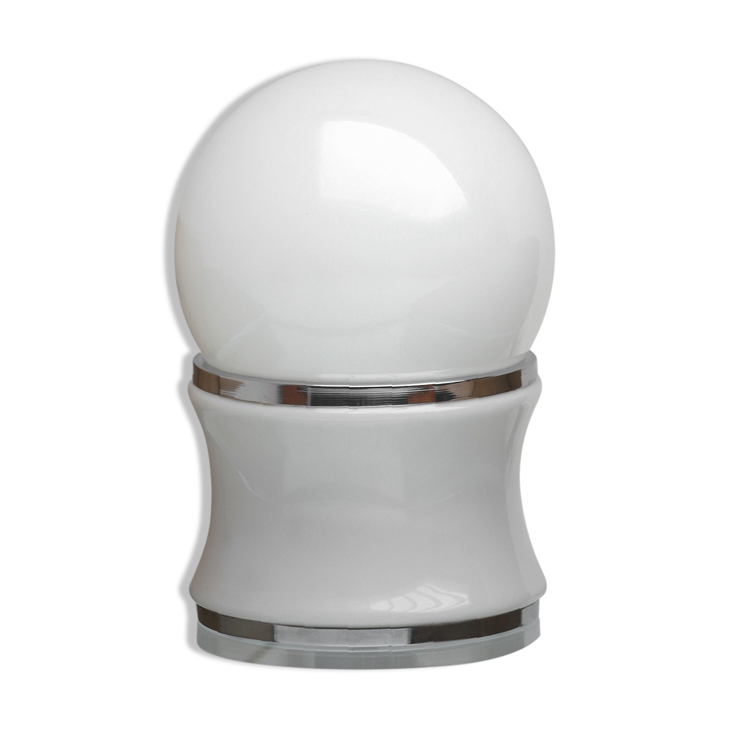 White table lamp in white opaline glass 1970s