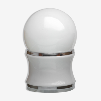 White table lamp in white opaline glass 1970s