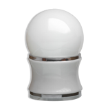 Lampe de table blanche en verre opalin blanc années 1970