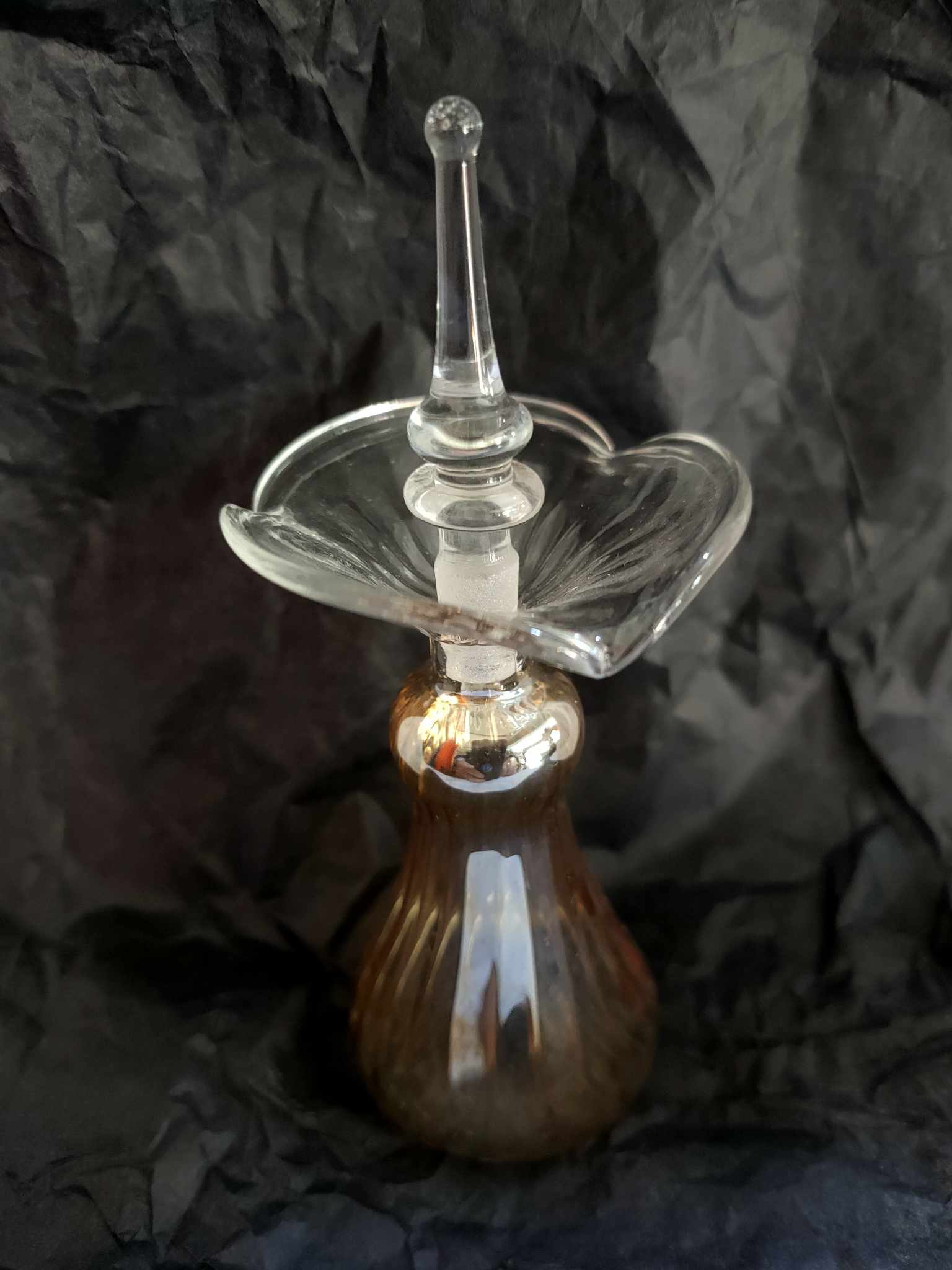 Blown glass perfume bottle
