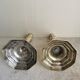 Pair of polished bronze candle holders XVIII th century
