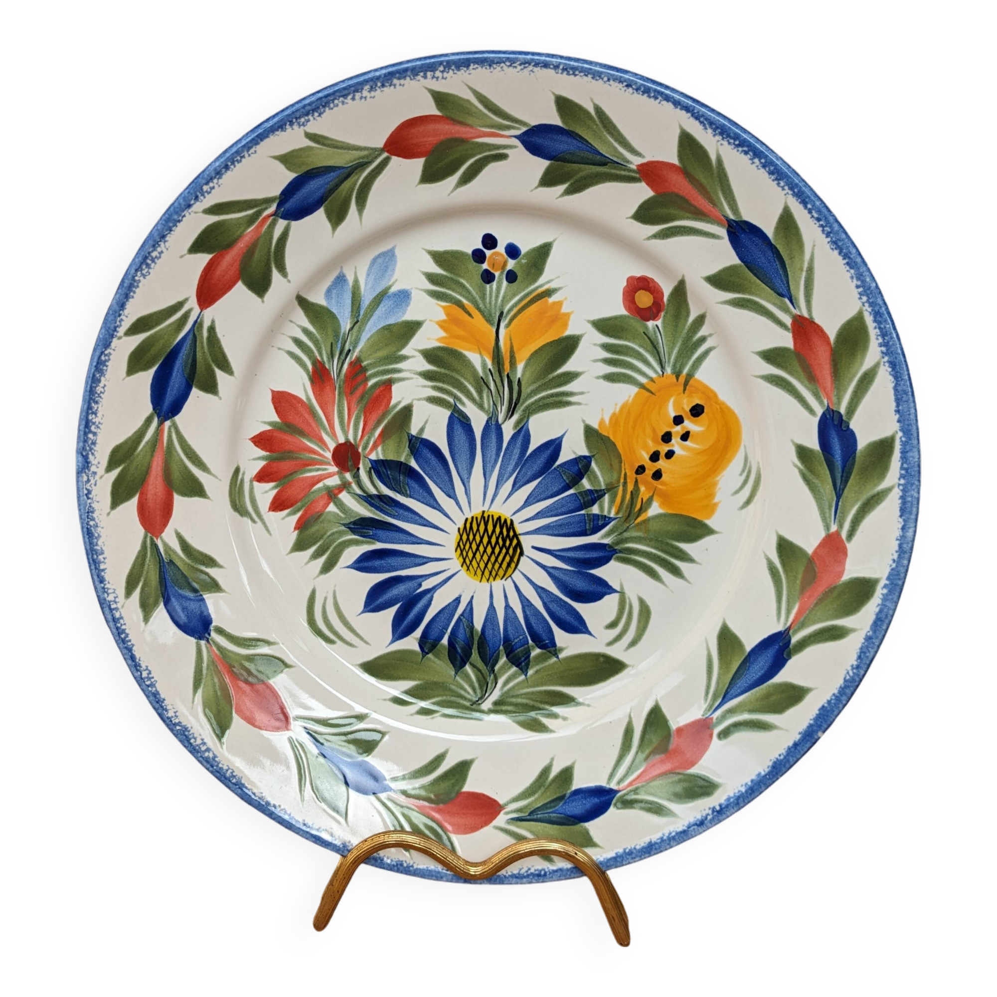 Old hand painted plate HB Locronan