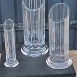 Set of 3 Daum crystal vases model Cythère from the 80s