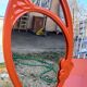 Vintage mirror enamelled cast iron orange
