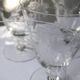 8 engraved crystal wine glasses with a floral design, Bohemia, early 20th century.