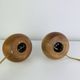 Paire de lampes boules en bois, années 80