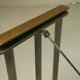 Table console en laiton, plateau en verre par Peter Ghyczy, années 1970