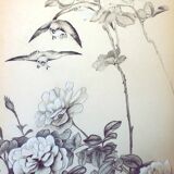 Antigua antiguo painting of Japanese inspiration. Dibujo antiguo.