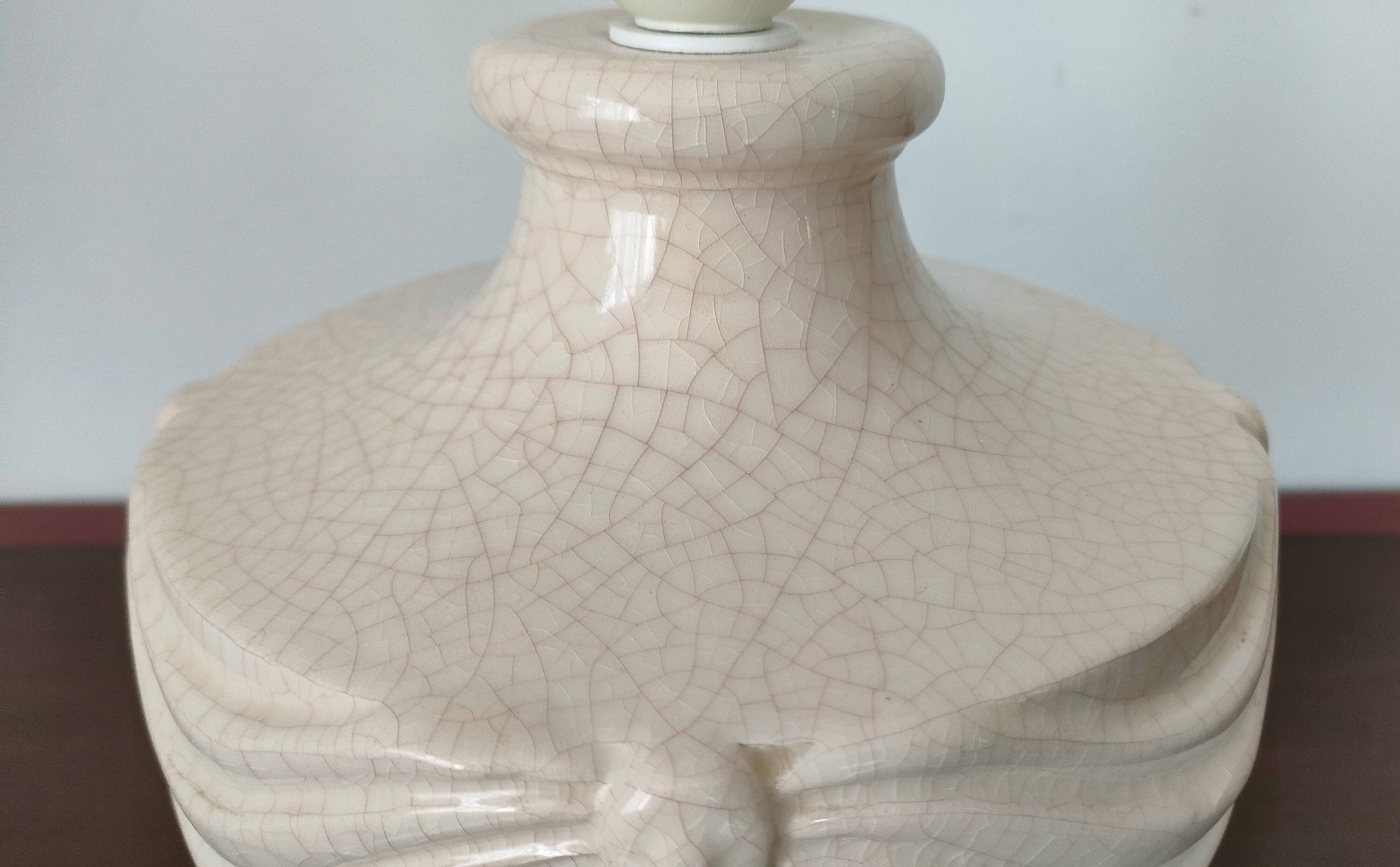 Longwy Lamp - Michelle Férec - Cracked Ceramic - 1980s
