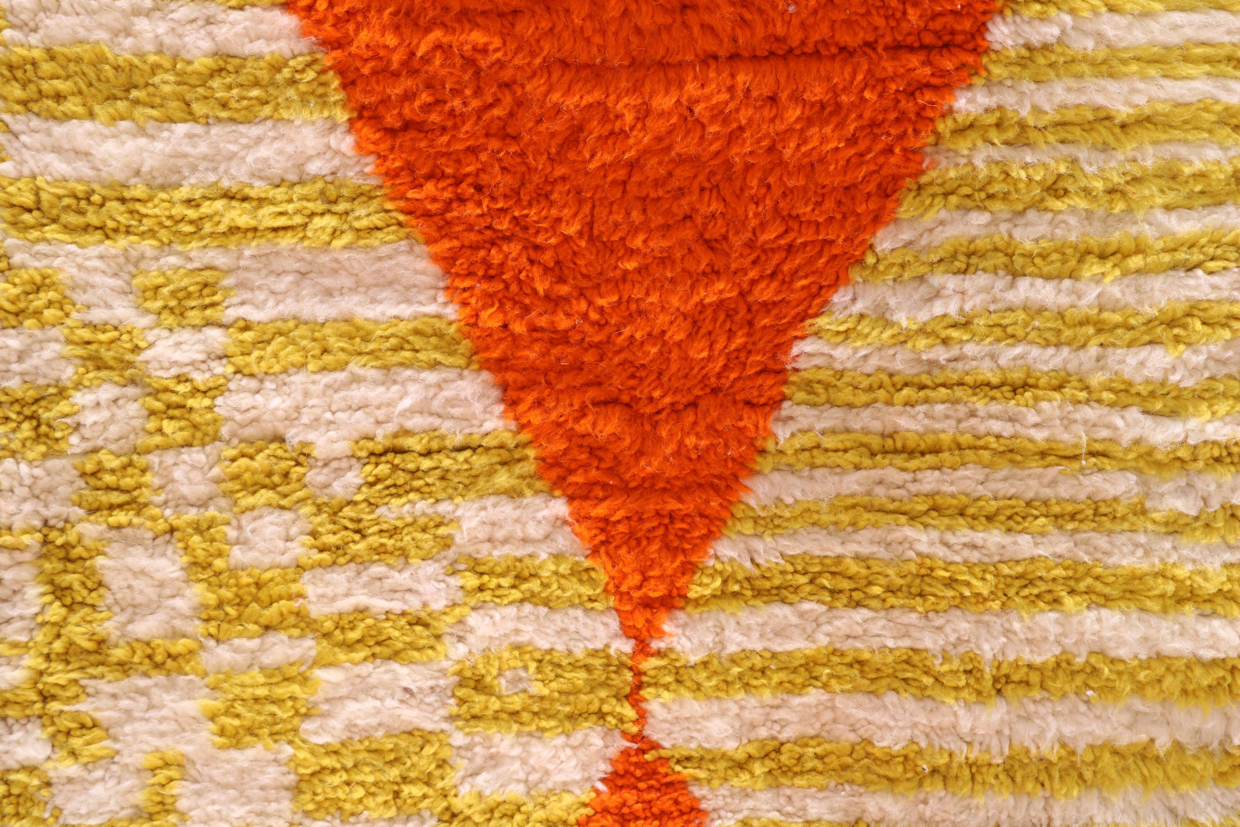 Handwoven coloured wool rug, 300 x 95 cm - R310