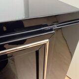 Art Deco Sideboard in Black Lacquer, Maple & Chrome, France, 1930