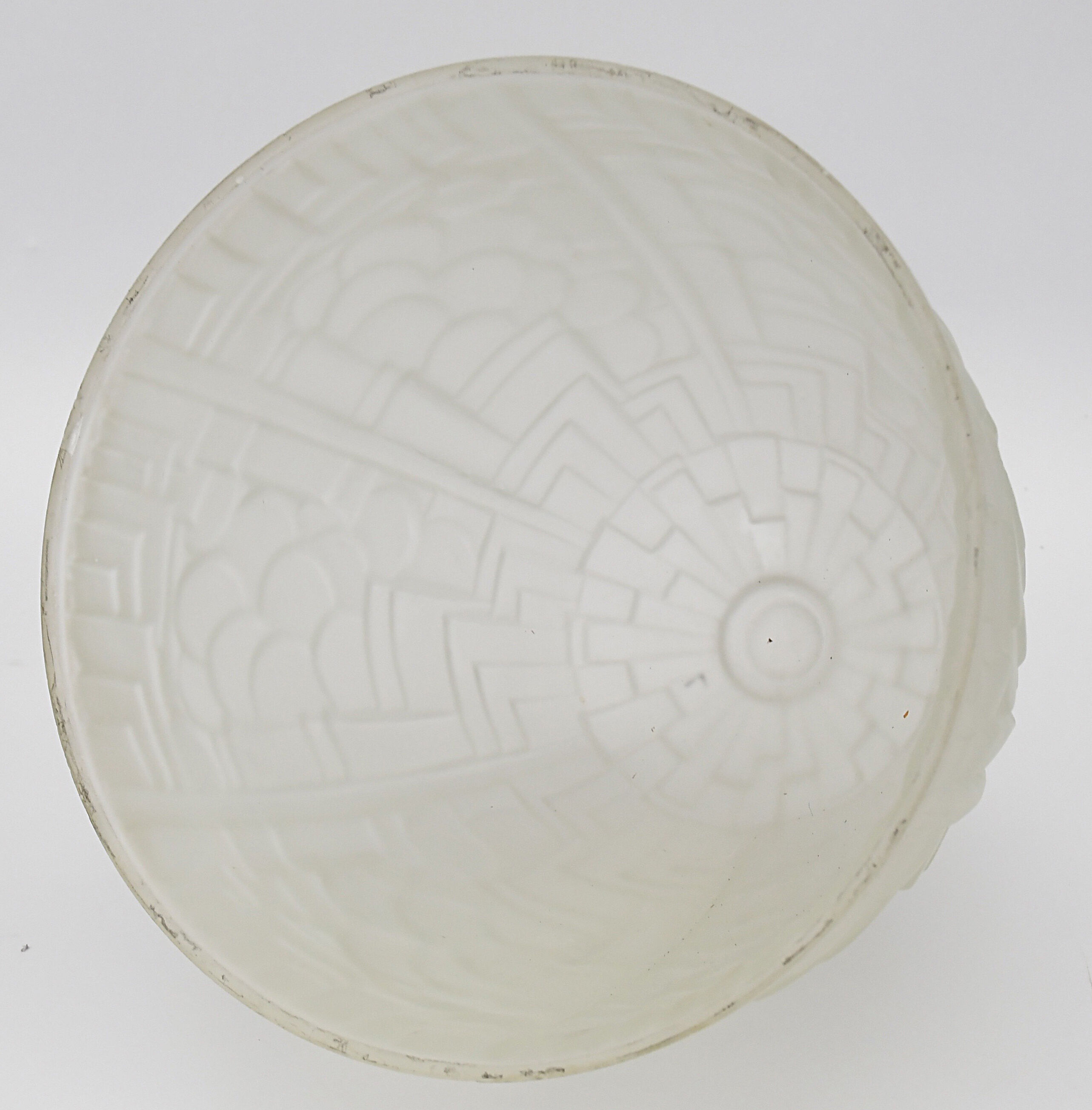 Art Deco lamp in molded glass and silver metal