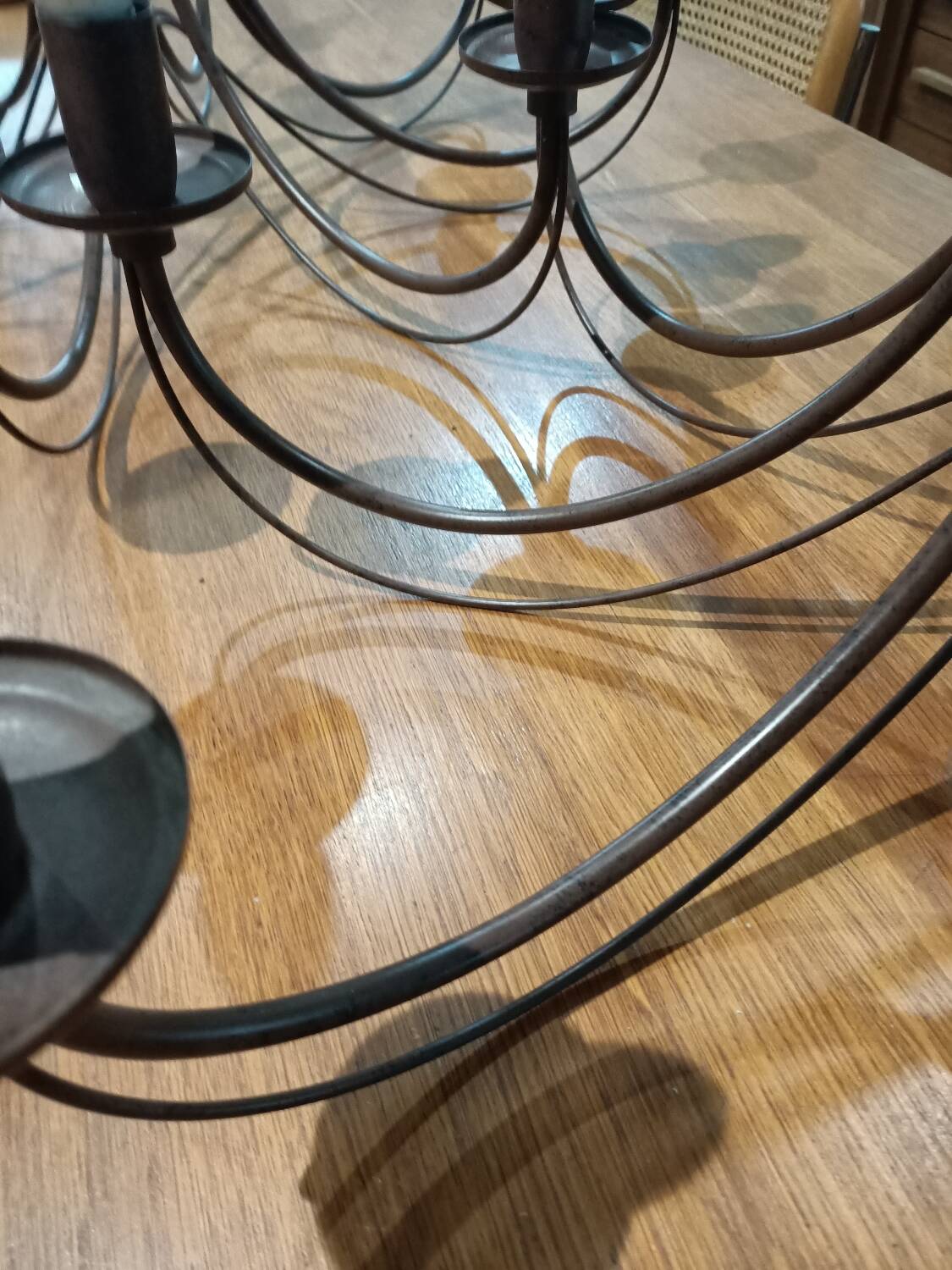 Paire de lustres métal mat