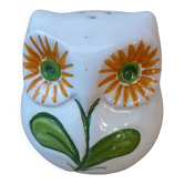 Ceramic salt shaker in the shape of nice eyes in bloom , owl Vintage
