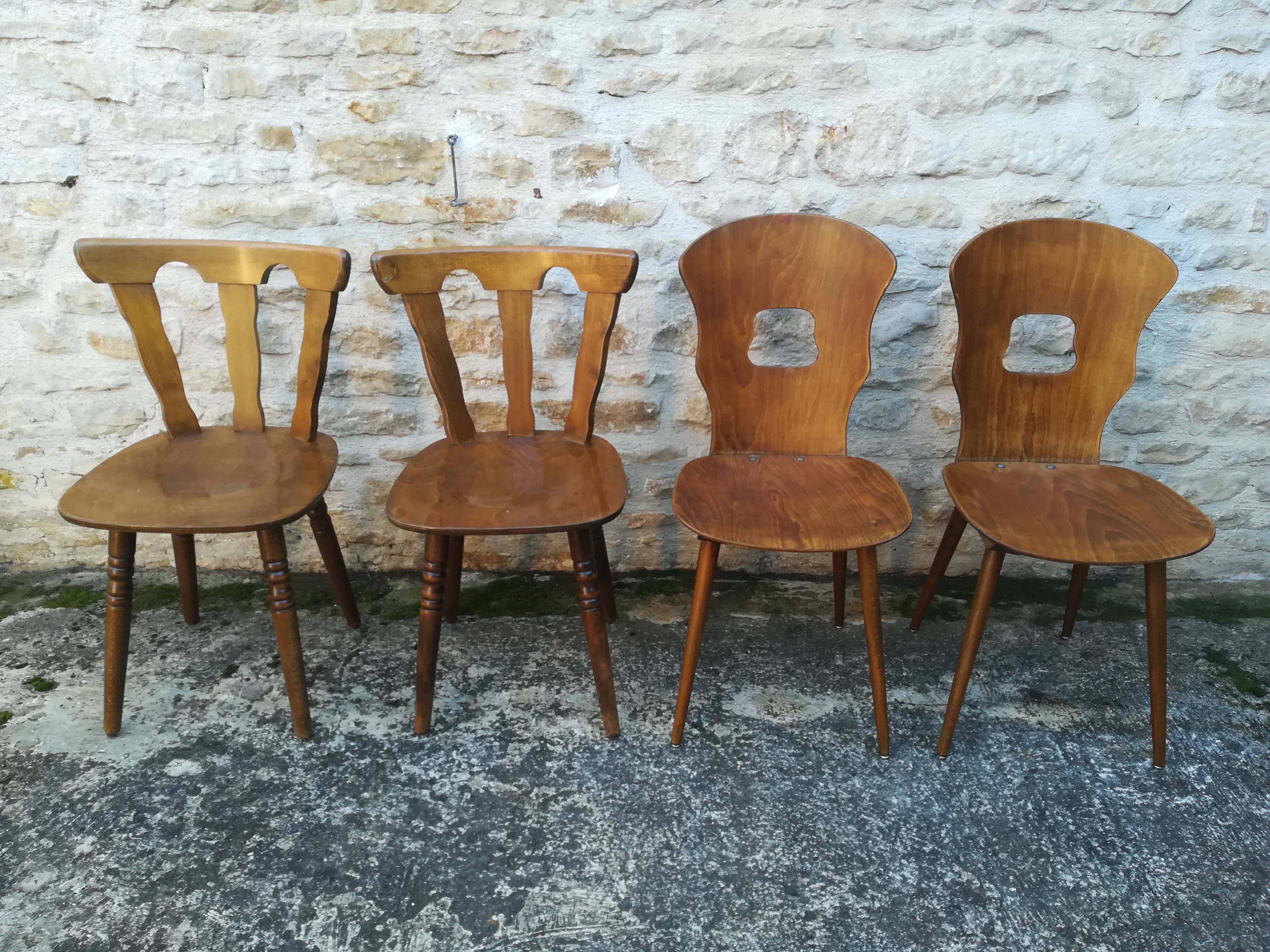 Mismatched bistro chairs
