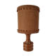 70s olive wood bedside lamp