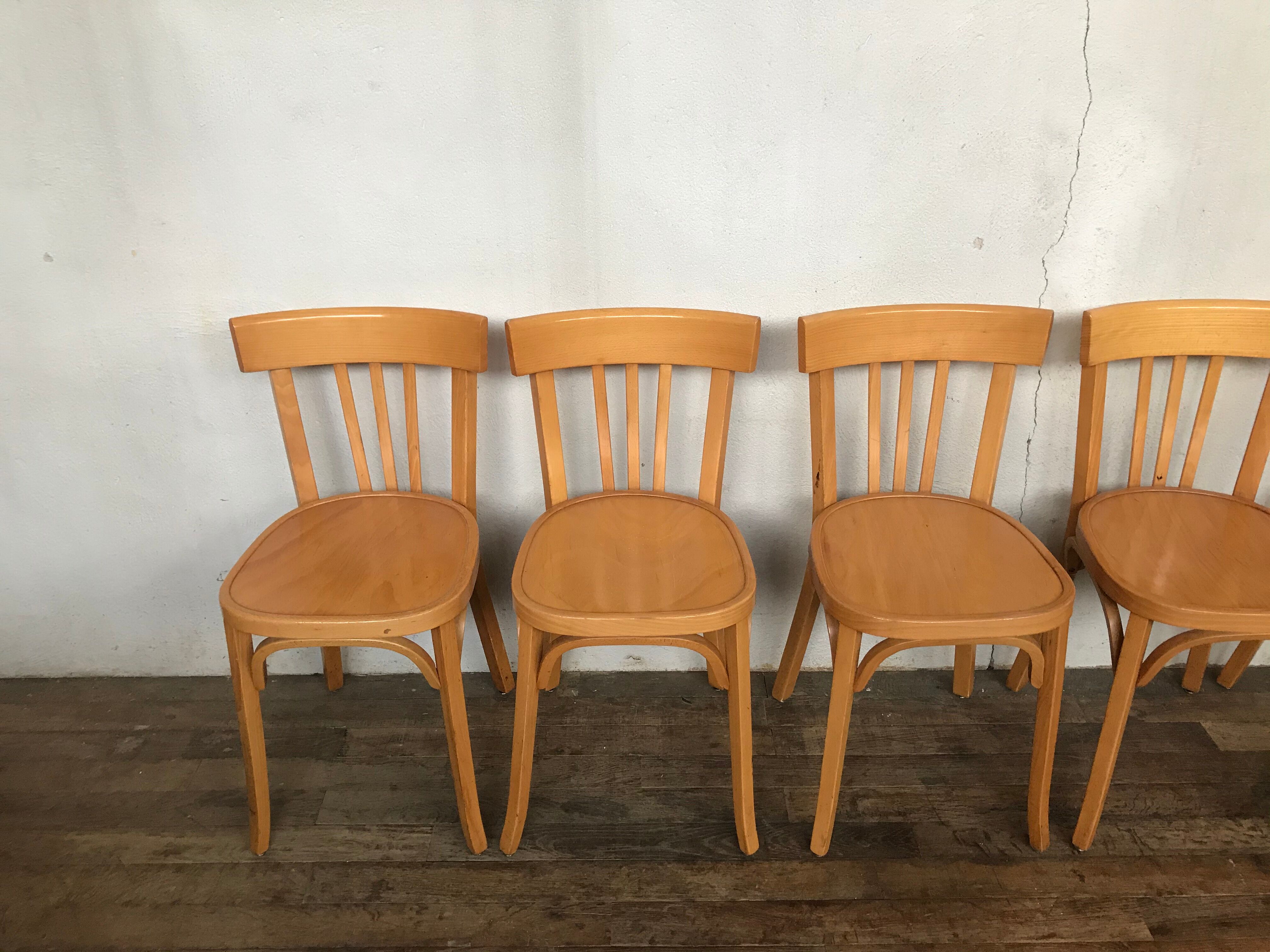 Series of 8 chairs Baumann vintage edition 1960