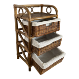 Bamboo and rattan drawer cabinet