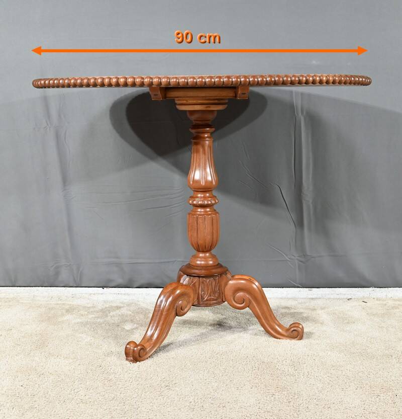 Oval Pedestal Table with Mahogany System, Louis Philippe period – 1st part 19th century