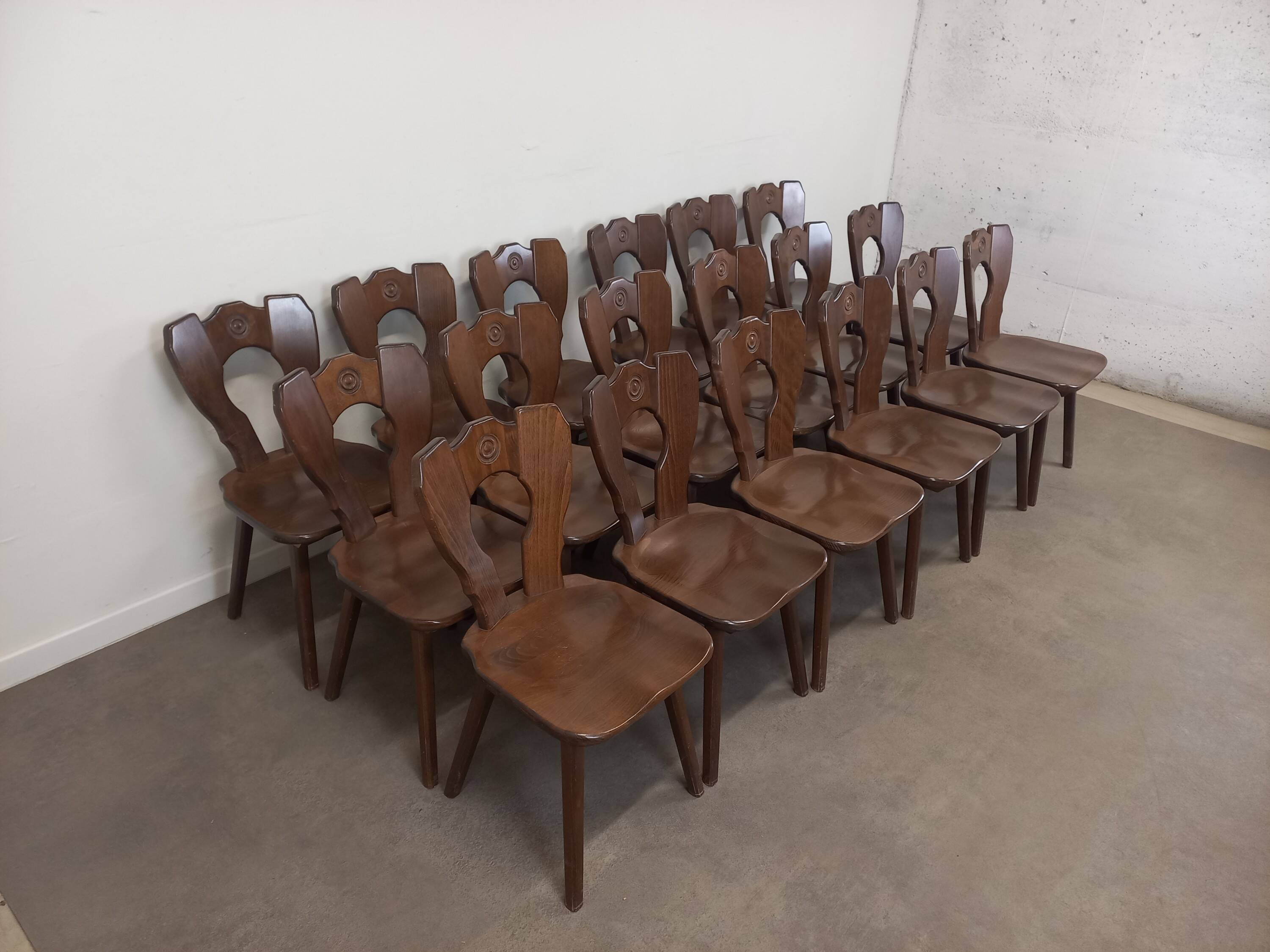 Set of 6 brutalist bistro chairs