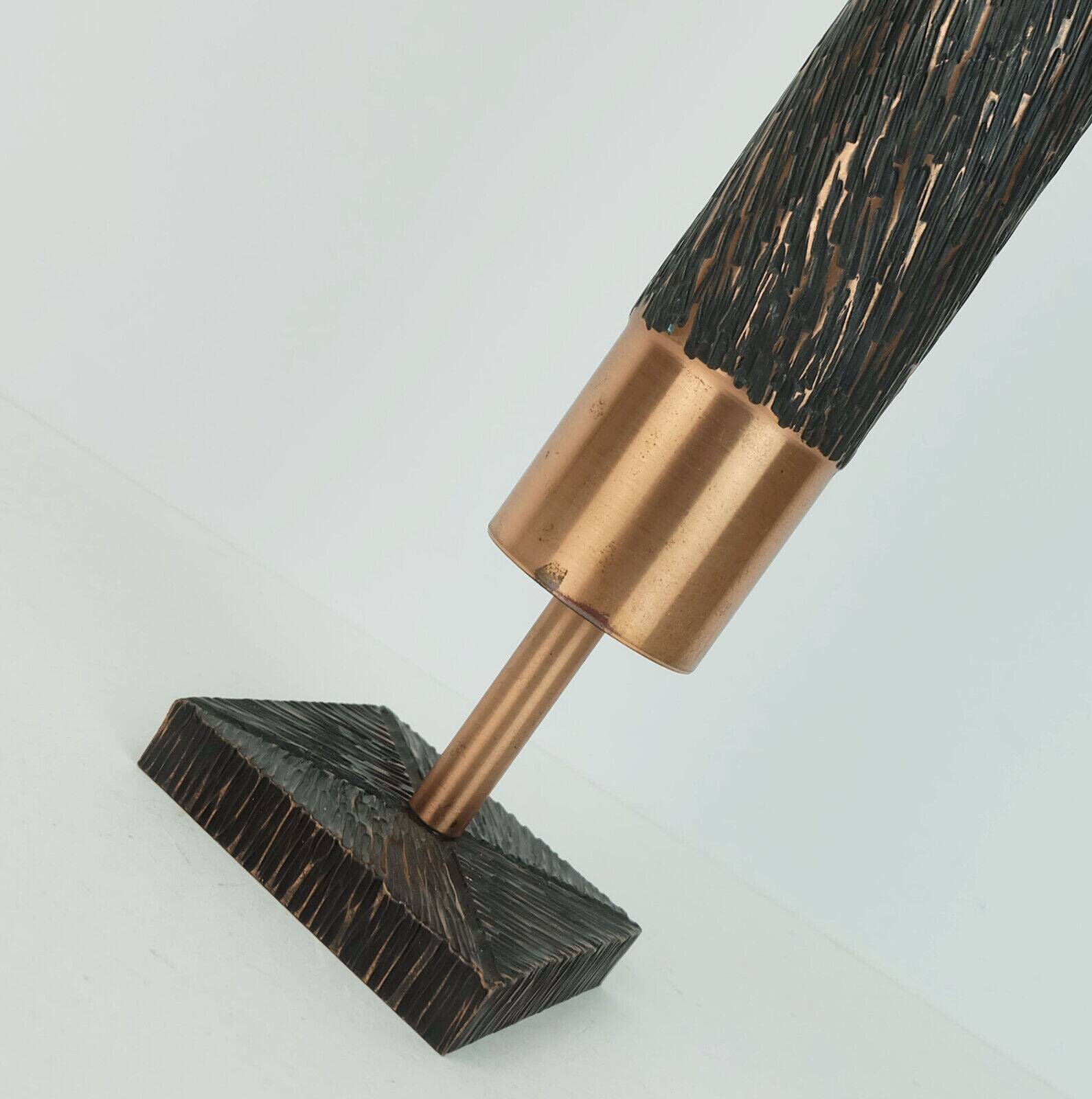 Footed copper vase brutalist minimalist design 1960s ikebana flower vase