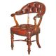 Chesterfield captain's armchair William IV in restored leather with hardwood.