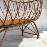 Vintage rattan cradle