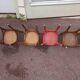 Set of 8 mismatched wooden bistro chairs - vintage