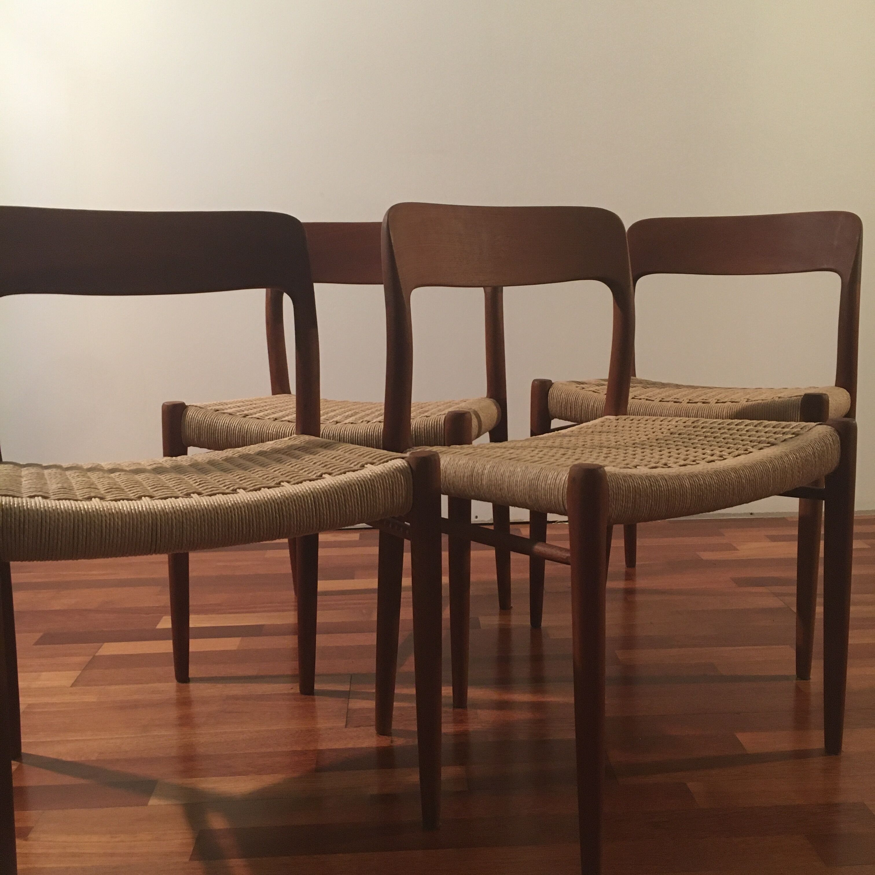 No.75 chairs & table by Niels Otto Muller for J.L. Mollers, 1950s