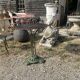 Garden table with a cast iron base