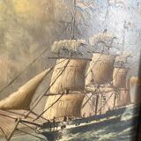 Framed marine painting