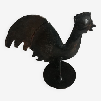 Poule ou coq en laiton sur support rond decoration