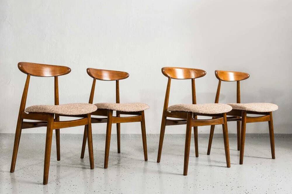 Vintage Dining Chairs by ZFM, Poland, 1960s, Set Of 4