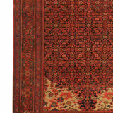Handmade persian orange wool rug, oriental malayer rug- 127x203cm