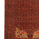 Tapis de laine orange persan fait main, tapis oriental de malayer- 127x203cm