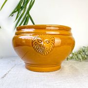 Vintage Ceramic Lion Head Soup Tureen - Honey, Made in France