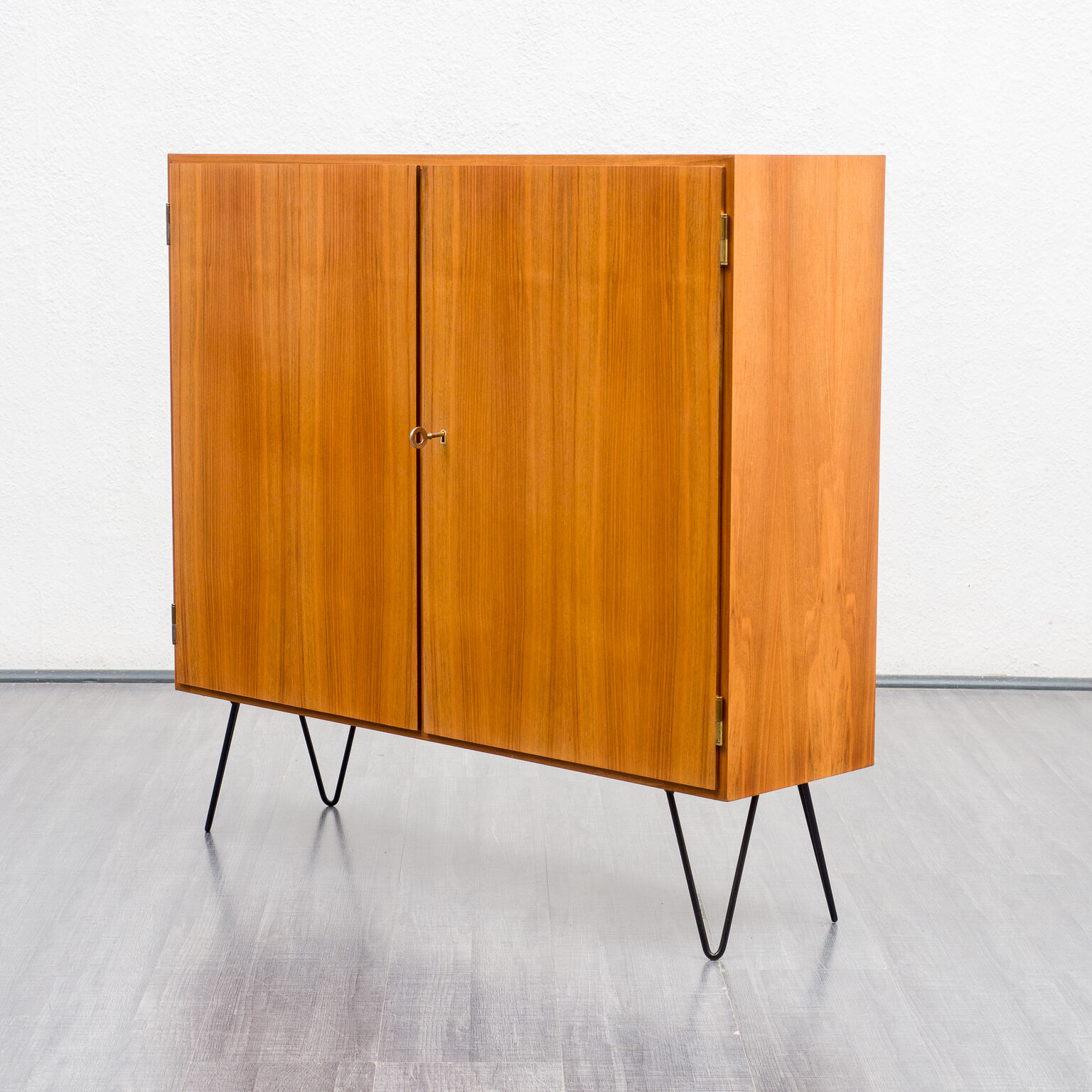 High walnut wood row, restored, vintage